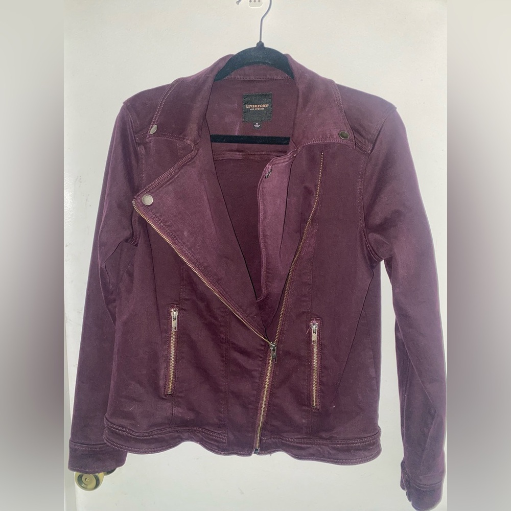 Liverpool | Women’s Medium | Denim Jacket | Stretch | Deep Burgundy Purple - Picture 9 of 16